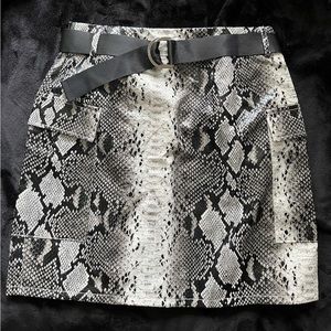 Faux Snakeskin Mini Skirt